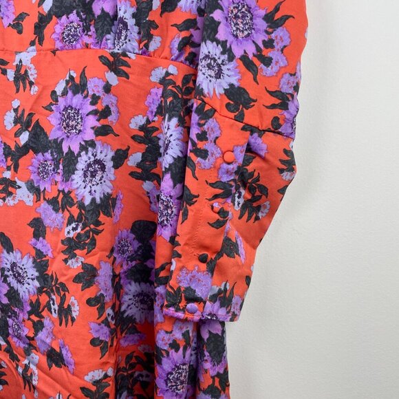 Free People Bright Floral Dress w/ Button Details - Size 6 - Great Pre-Owned Con - Picture 2 of 8
